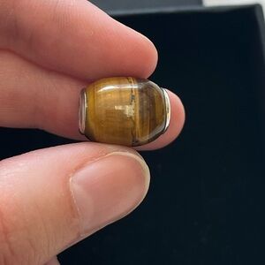 Sterling silver brown bead. Stamped 925